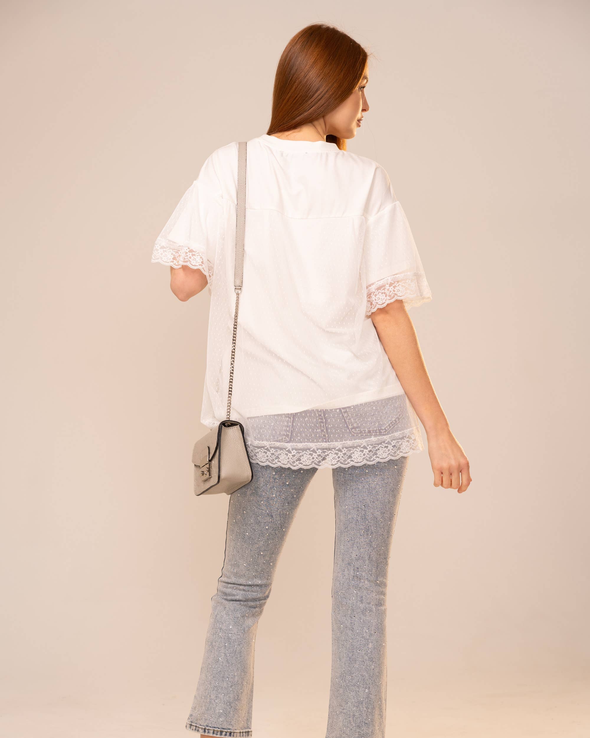 Petal & Pony Lace Overlay Tee Shirt