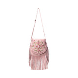 Cowgirl Rose Leather Fringe Handbag