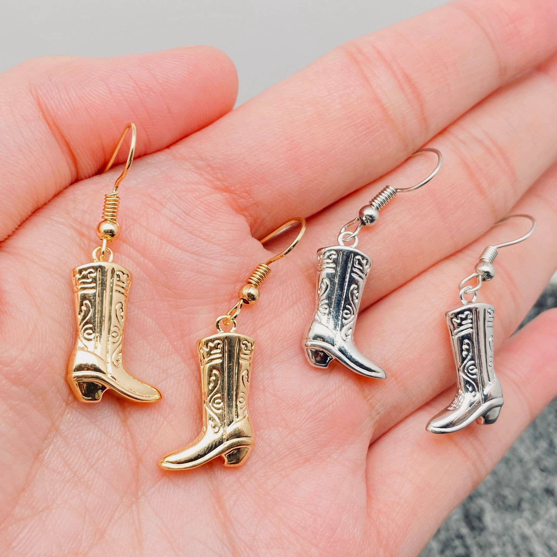 Western Style Cowgirl Boots charm Dangle Earrings - WJ