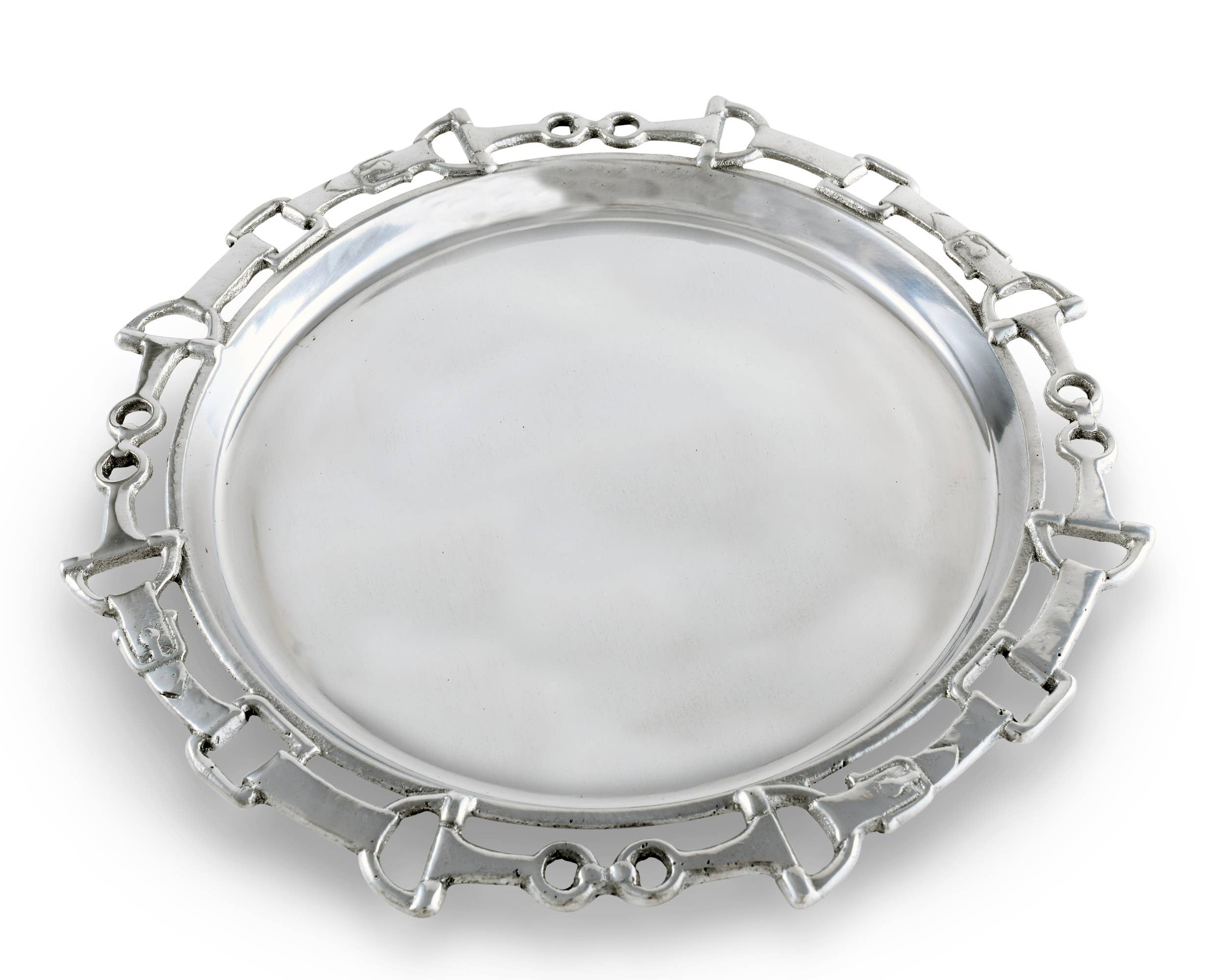 Snaffle Bit Equestrian Aluminum Round Tray