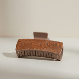 Prairie Paisley Leather Hair Claw