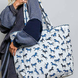 Bridle Up Blue - Horse Tote Bag