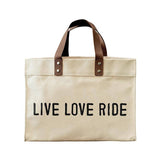 live love ride canvas tote