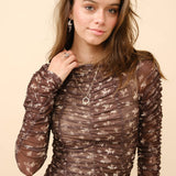 western mesh fitted top