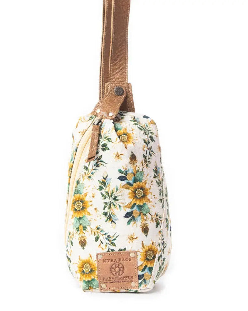 Oasis Blooms Fanny Pack Bag In Brown & White Myra Bag