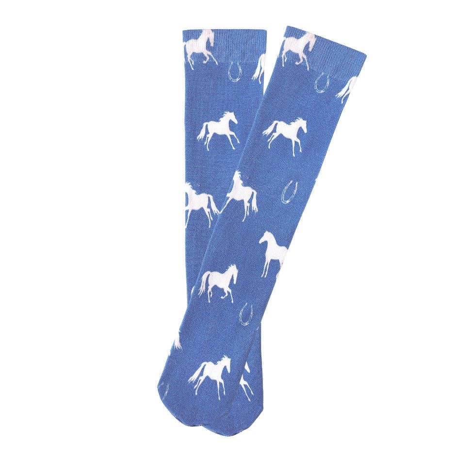 AWST Int'l Children's Lila Horses and Horseshoes Socks Faire - AWST