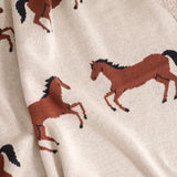 horse knit baby blanket