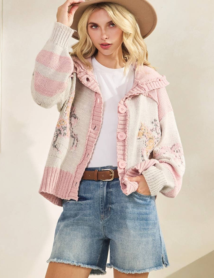 Whimsy Hooves Knit Sweater L