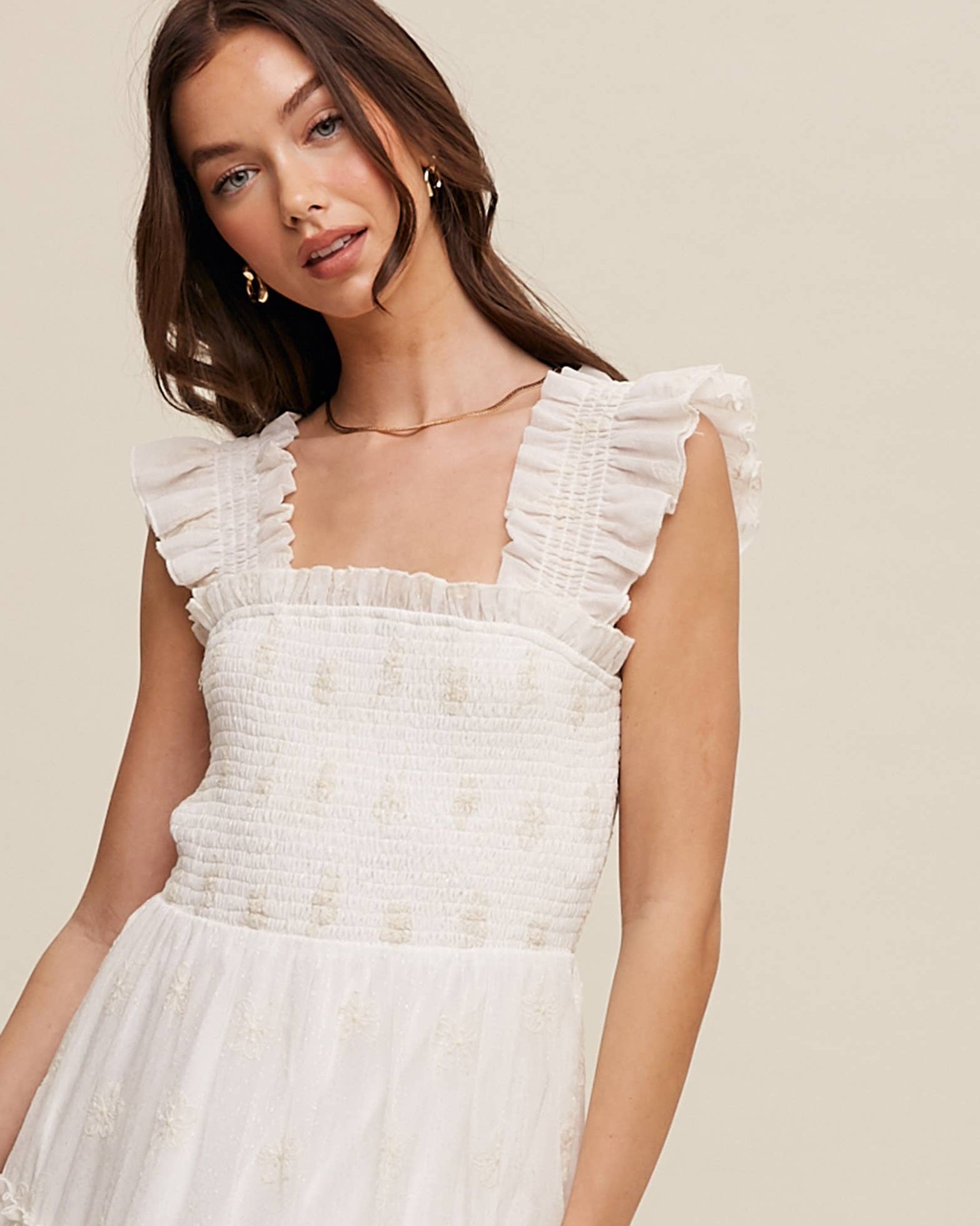 Daisy Embroidered Smocked Dress