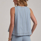 Polly's Pinstripe Denim Set