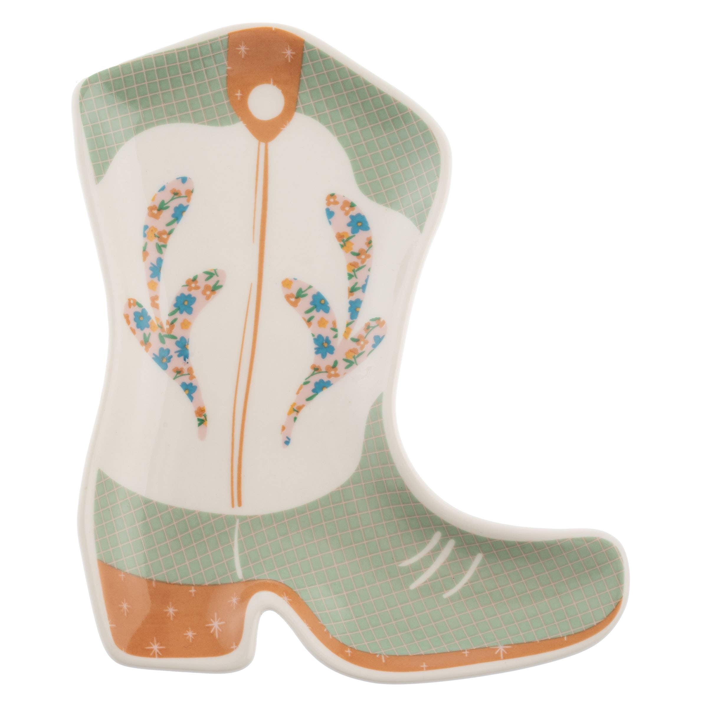 Calico Cowgirl Boot Trinket Tray