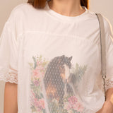 Petal & Pony Lace Overlay Tee Shirt