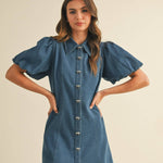 lasso bow denim dress