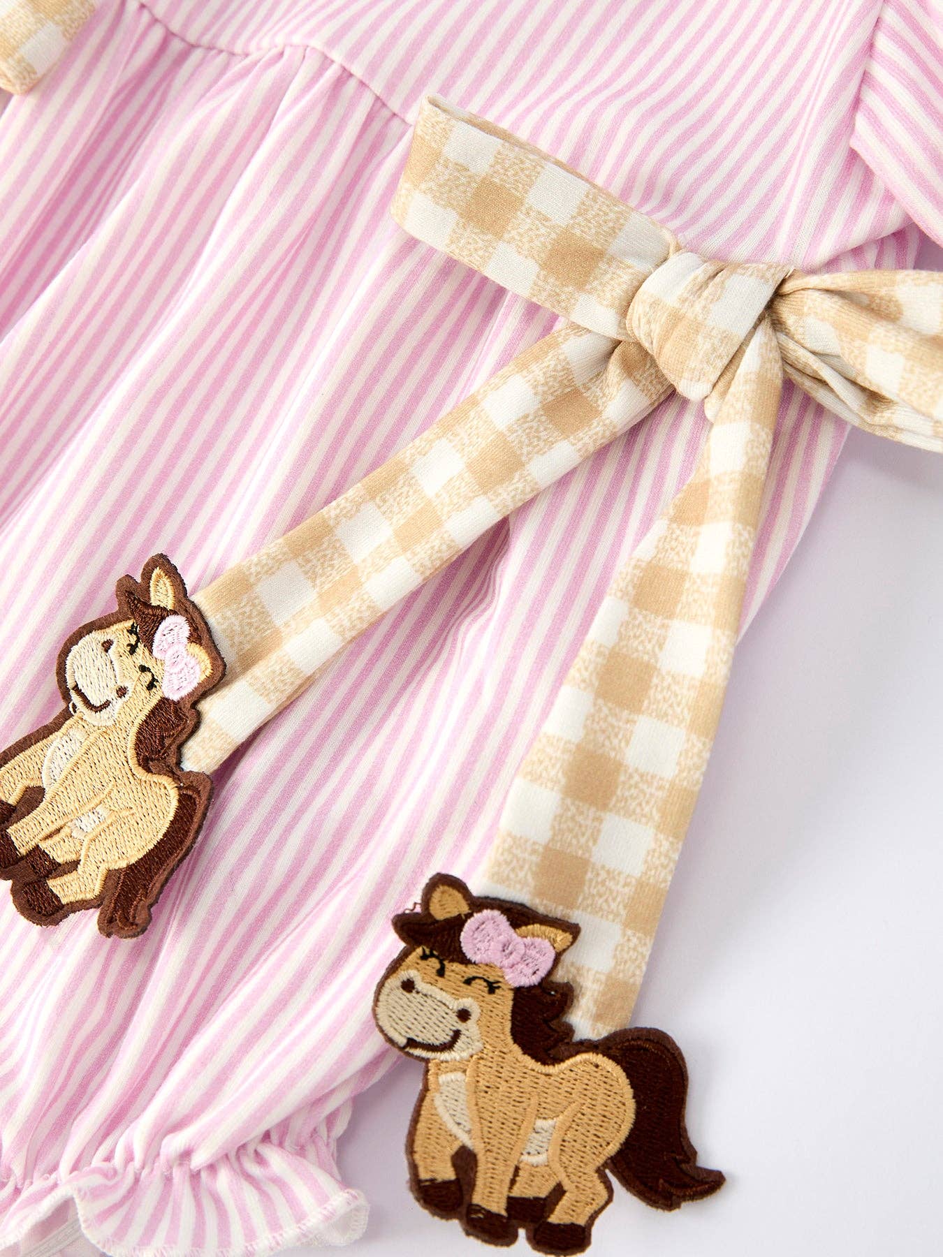 Farm Horse Baby Girls Romper