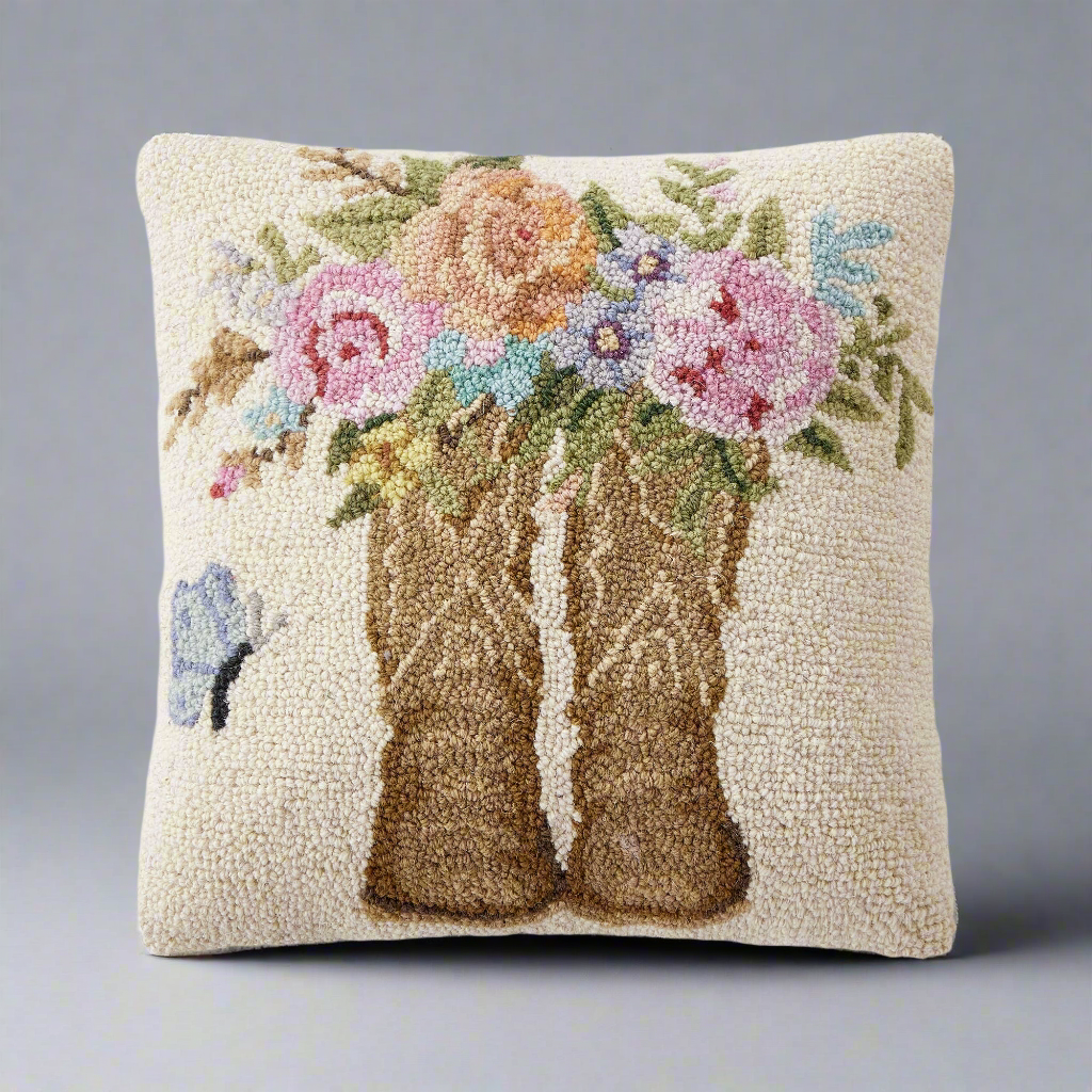 Floral Boots Hook Pillow