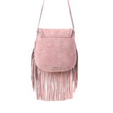 Cowgirl Rose Leather Fringe Handbag
