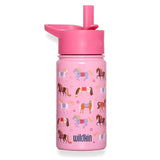 pink horses steel water bottle (14 oz)