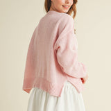 Howdy Pink Embroidered Knit Sweater