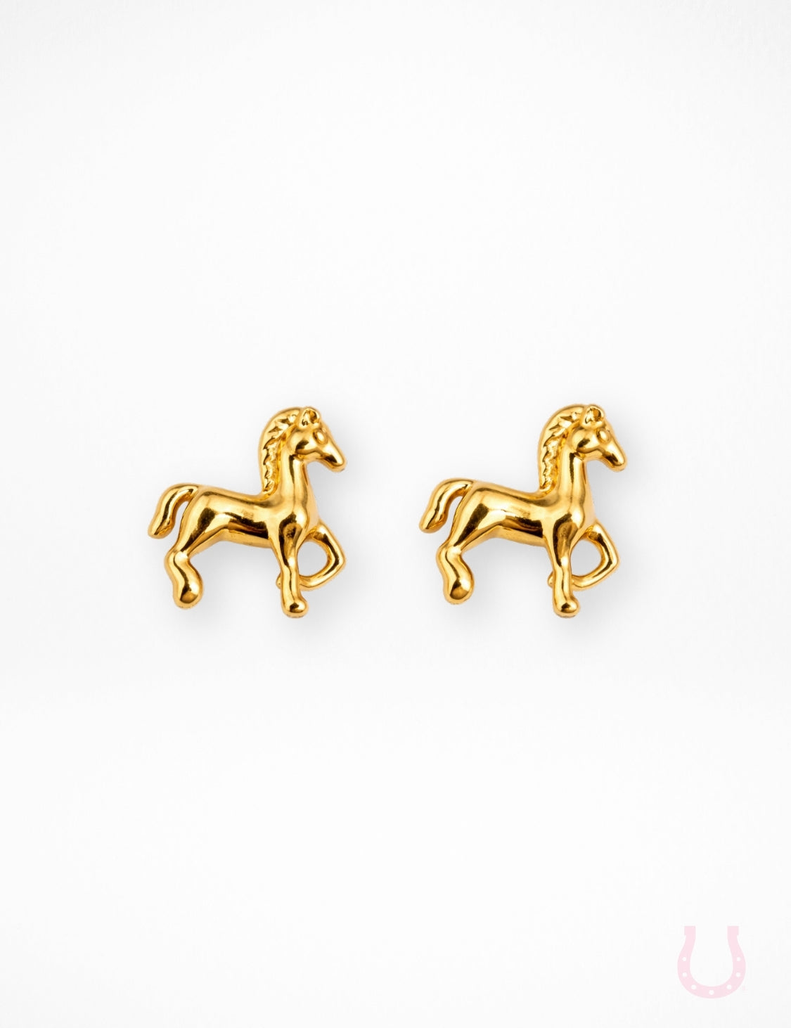 Tiny Horse Earrings Gold