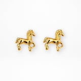 Tiny Horse Earrings Gold