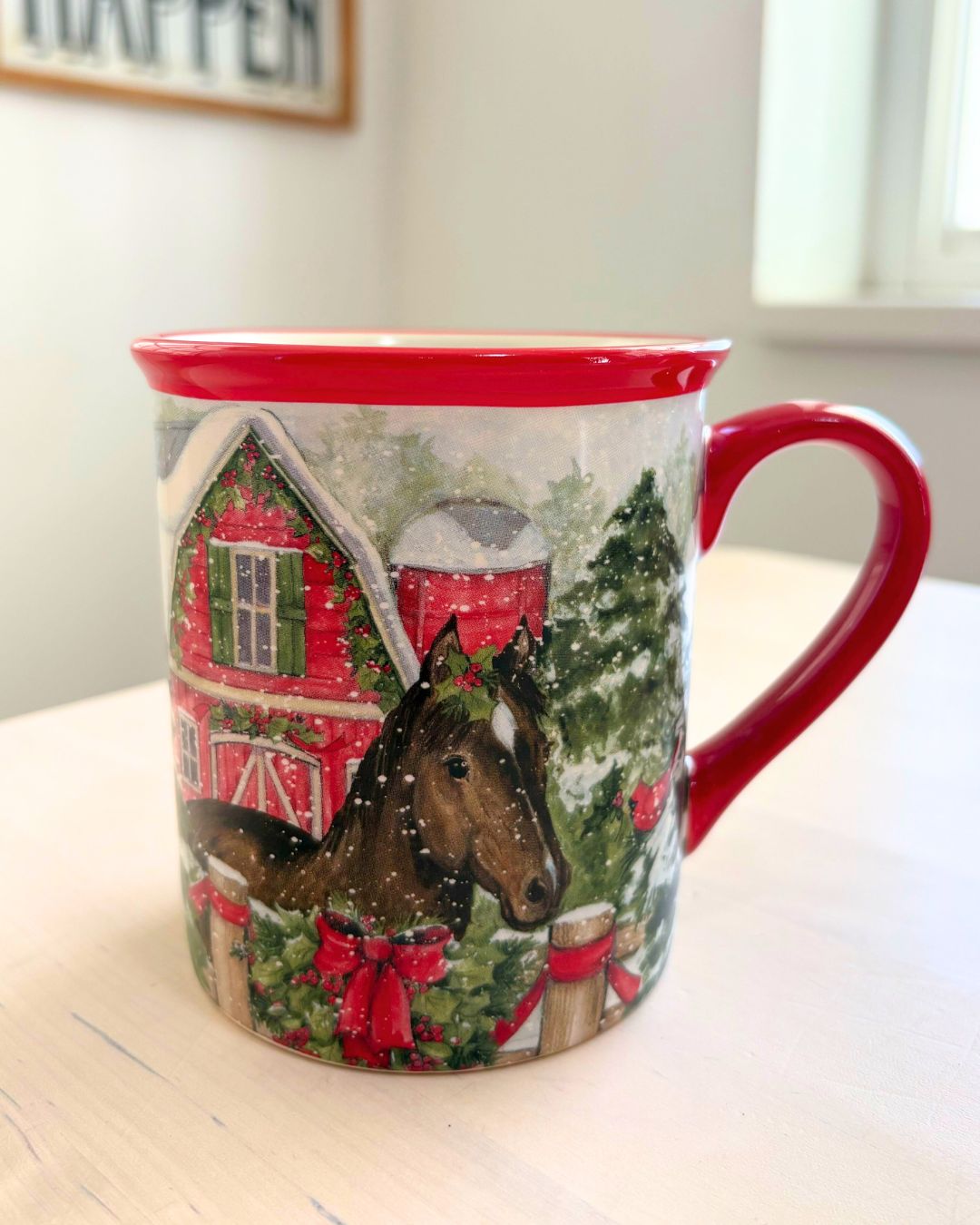 Bay Christmas Horse Mug