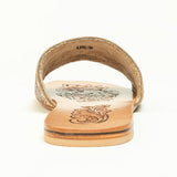 Western Sunflower Tooled Leather Sandals