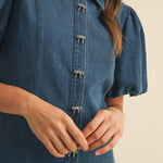 lasso bow denim dress