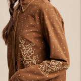 Espresso Ranch Embroidered Blouse