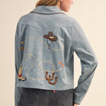 Cowgirl Embroidered Suede Jacket