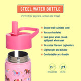 pink horses steel water bottle (14 oz)