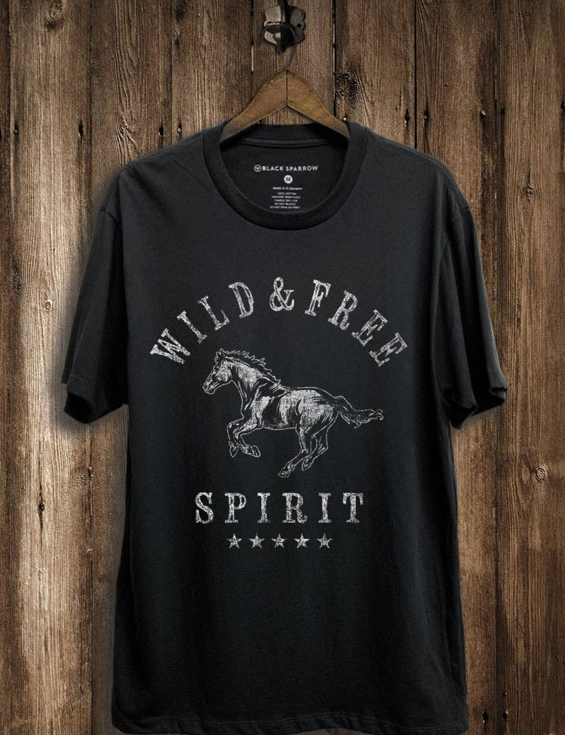 wild & free horse tee (black)
