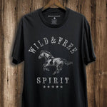 wild & free horse tee (black)