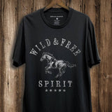 wild & free horse tee (black)