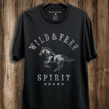 Camiseta de Caballo Salvaje y Libre (Negra)