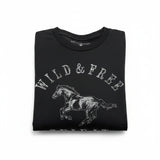 Camiseta de Caballo Salvaje y Libre (Negra)
