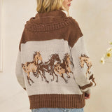 Whimsy Hooves Knit Cardigan (Mocha)