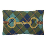 Horse Bit Plaid Wool Pillow