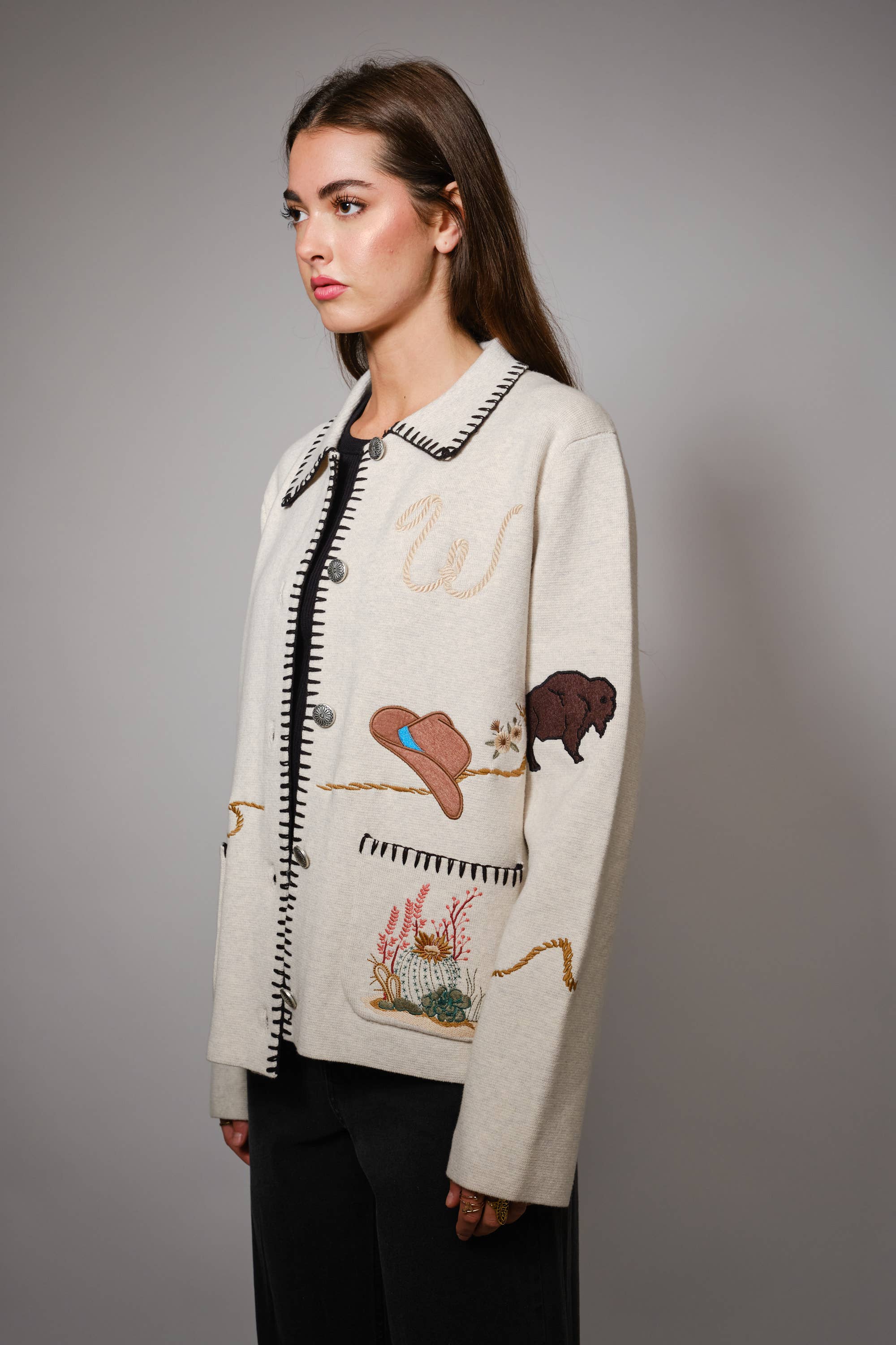 Western Wool Sweater Jacket