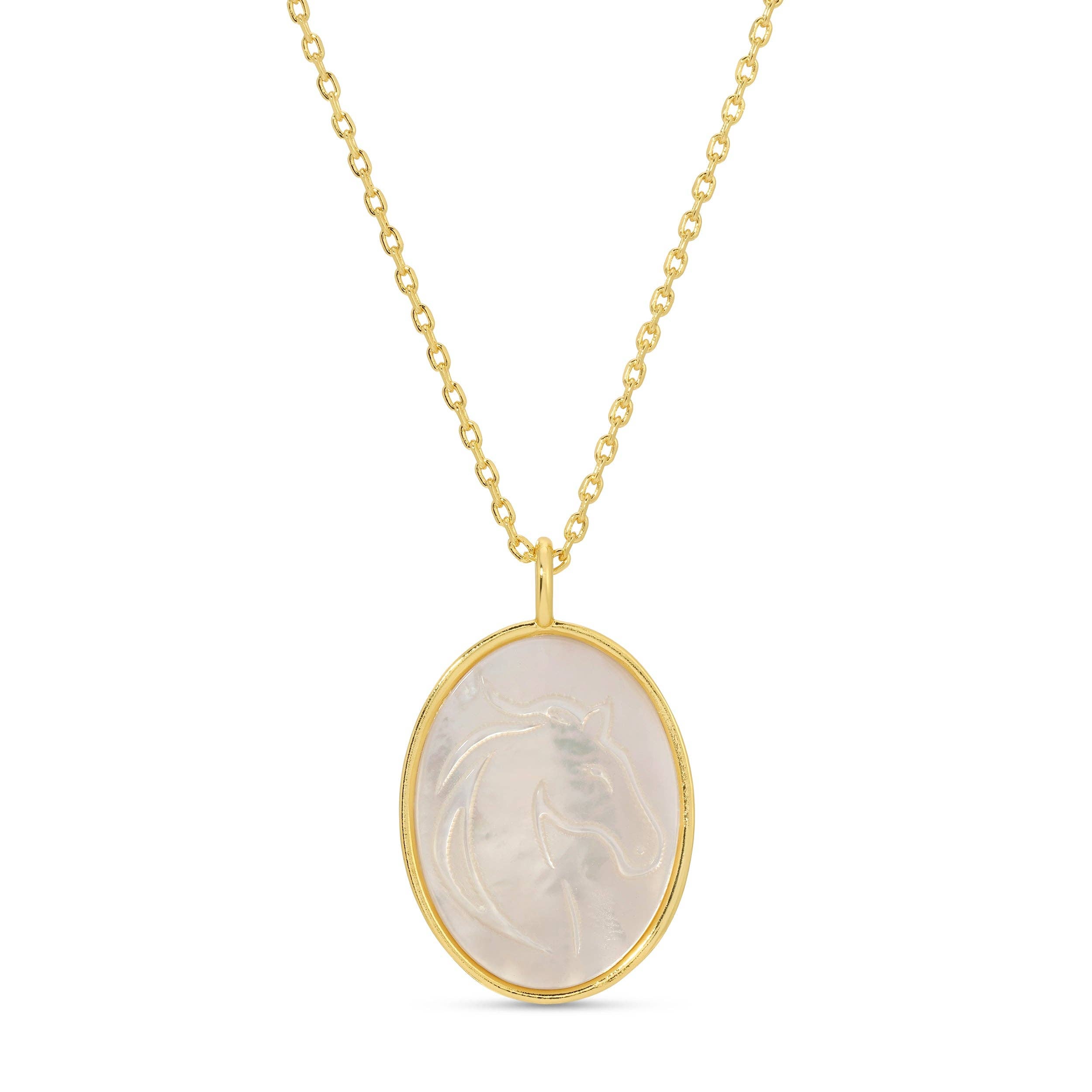Horse Shell Pendant Necklace
