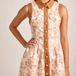 Unicorn Floral Button-Front Dress – Summer Sundress Main Strip