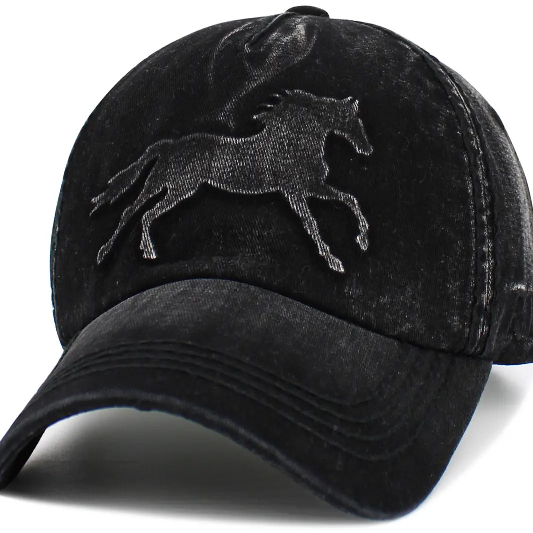 vintage black horse hat