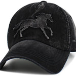 vintage black horse hat