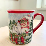 White Christmas Horse Mug
