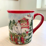 White Christmas Horse Mug