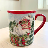 Taza de caballo de Navidad blanca