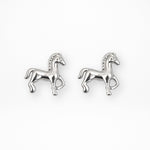 Tiny Horse Earrings Silver