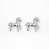 Tiny Horse Earrings Silver