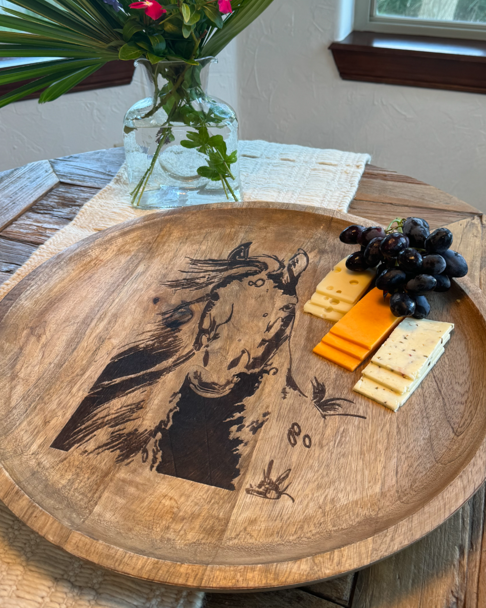 Heritage Horse Mango Wood Charcuterie Tray
