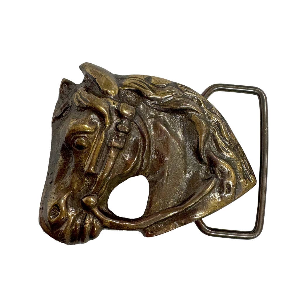 Brass Horse Belt Buckle