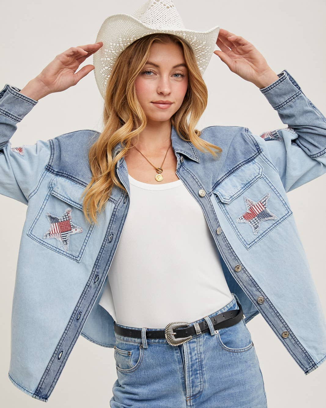 Liberty Star Patchwork Denim Jacket